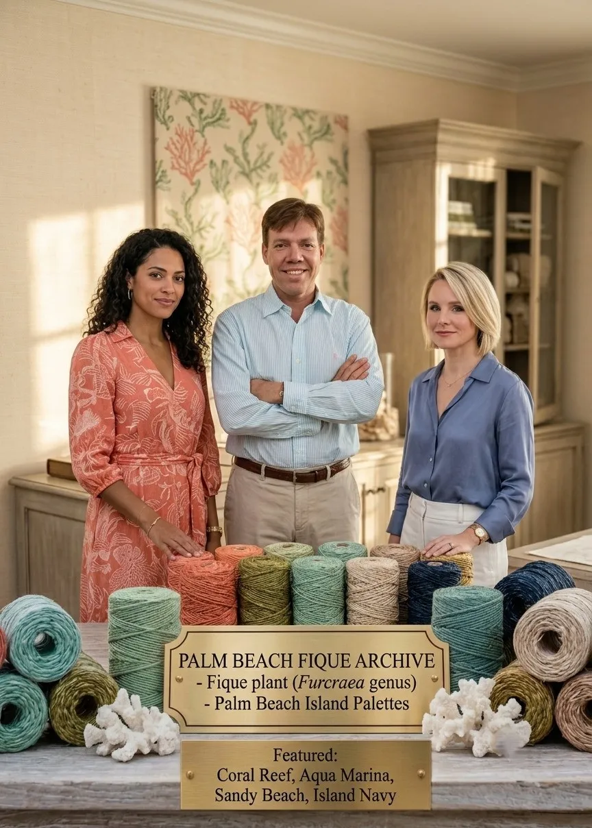 Bespoke fique fiber rug for Florida interior design projects